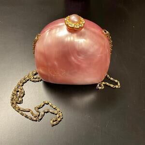 Vintage Pink Marble Hard Case Evening Bag
